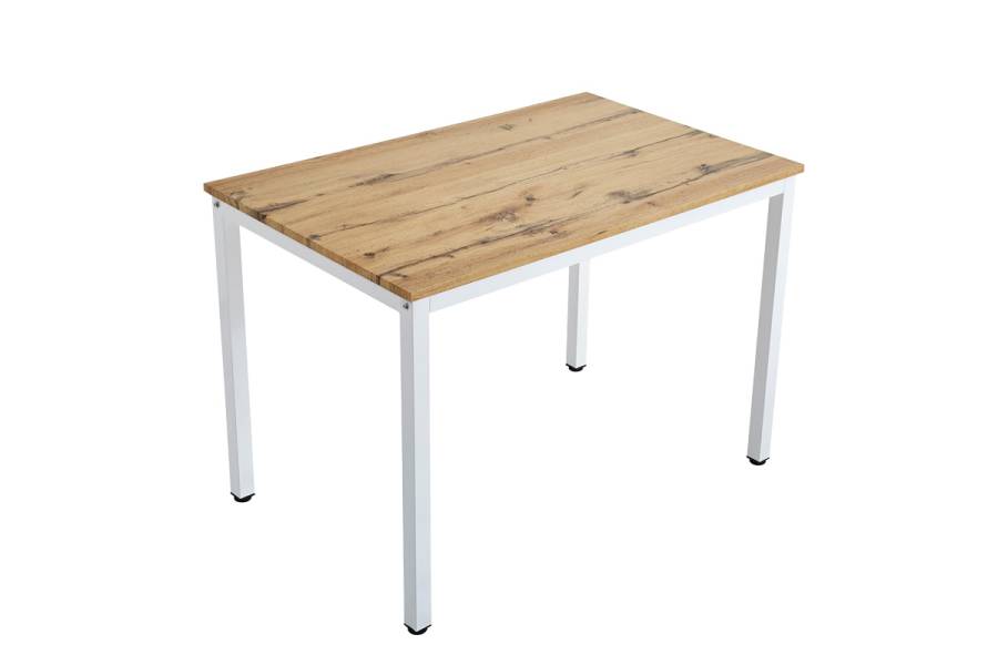 Τραπέζι Witte pakoworld MDF/Metal σε sonoma απόχρωση με λευκο πόδι 110x70x76εκ