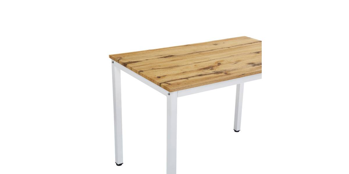 Τραπέζι Witte pakoworld MDF/Metal σε sonoma απόχρωση με λευκο πόδι 110x70x76εκ