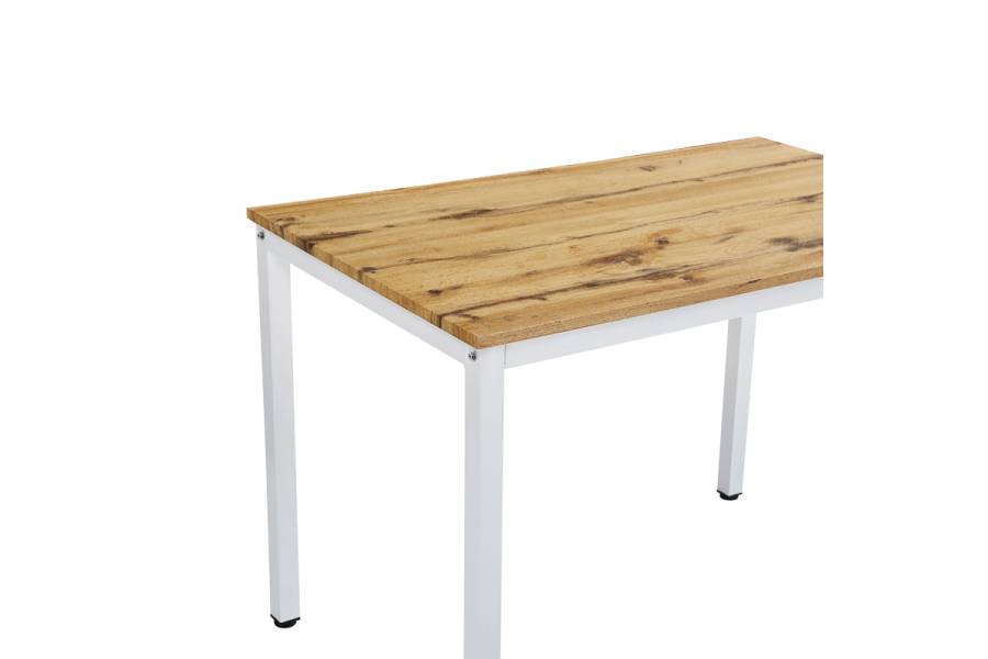 Τραπέζι Witte pakoworld MDF/Metal σε sonoma απόχρωση με λευκο πόδι 110x70x76εκ