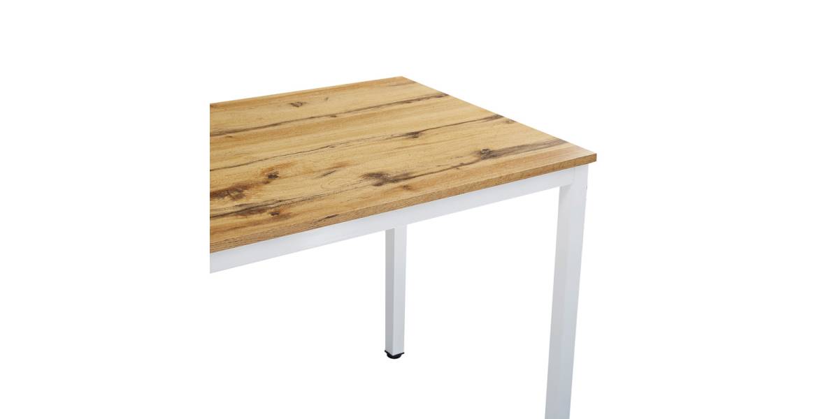 Τραπέζι Witte pakoworld MDF/Metal σε sonoma απόχρωση με λευκο πόδι 110x70x76εκ