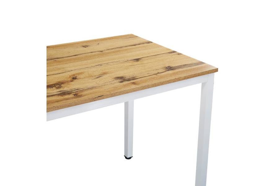 Τραπέζι Witte pakoworld MDF/Metal σε sonoma απόχρωση με λευκο πόδι 110x70x76εκ