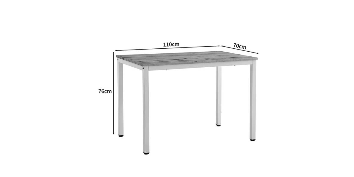 Τραπέζι Witte pakoworld MDF/Metal σε sonoma απόχρωση με λευκο πόδι 110x70x76εκ
