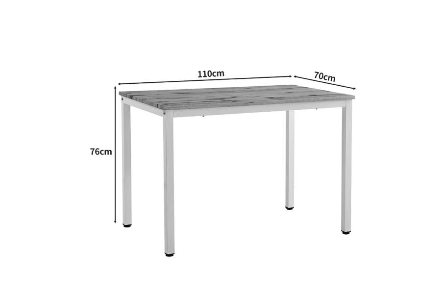 Τραπέζι Witte pakoworld MDF/Metal σε sonoma απόχρωση με λευκο πόδι 110x70x76εκ