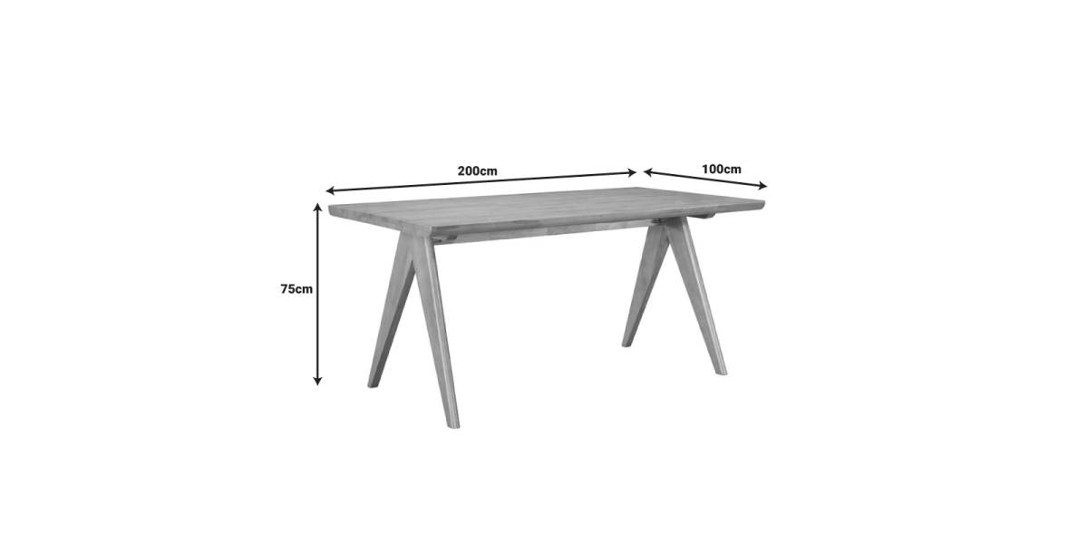 Τραπέζι Winslow pakoworld ξύλο rubberwood σε ανοιχτό καρυδί χρώμα 200x100x75εκ