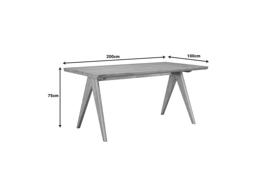 Τραπέζι Winslow pakoworld ξύλο rubberwood σε ανοιχτό καρυδί χρώμα 200x100x75εκ