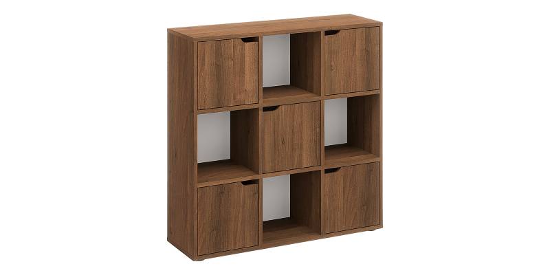 Βιβλιοθήκη Bookel pakoworld σε καρυδί απόχρωση 88.5x27.5x89.3εκ