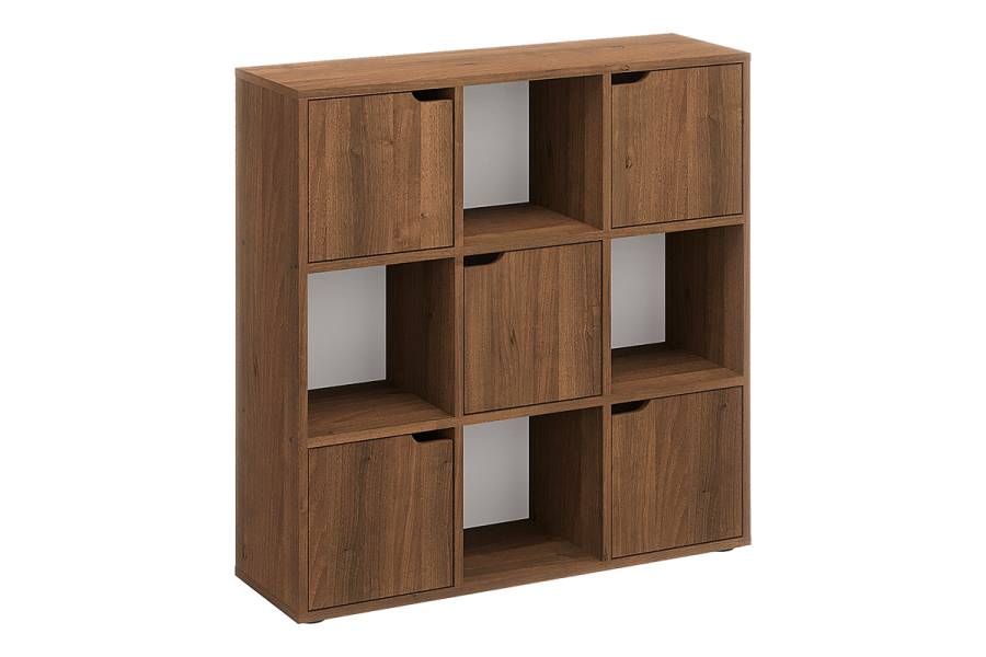 Βιβλιοθήκη Bookel pakoworld σε καρυδί απόχρωση 88.5x27.5x89.3εκ