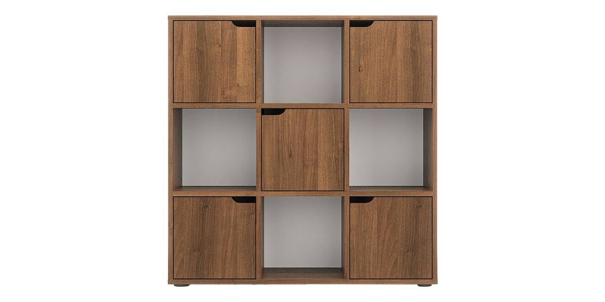 Βιβλιοθήκη Bookel pakoworld σε καρυδί απόχρωση 88.5x27.5x89.3εκ