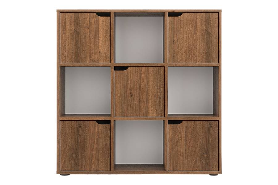 Βιβλιοθήκη Bookel pakoworld σε καρυδί απόχρωση 88.5x27.5x89.3εκ