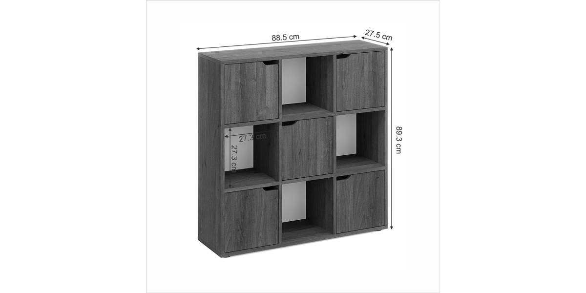 Βιβλιοθήκη Bookel pakoworld σε καρυδί απόχρωση 88.5x27.5x89.3εκ