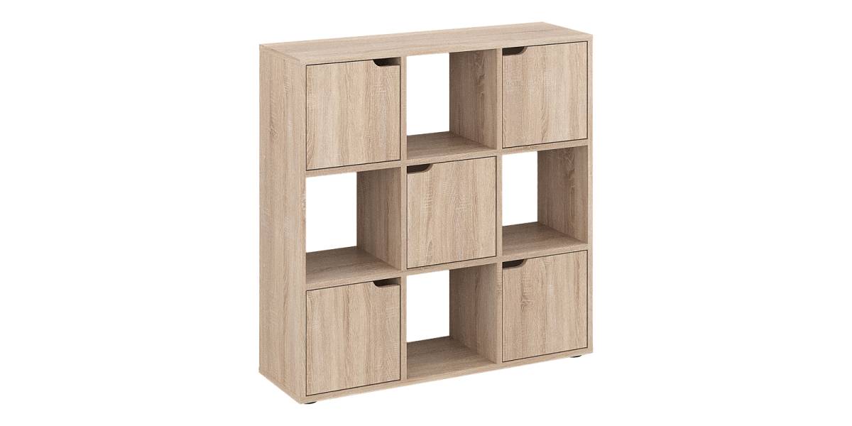 Βιβλιοθήκη Bookel pakoworld σε sonoma απόχρωση 88.5x27.5x89.3εκ