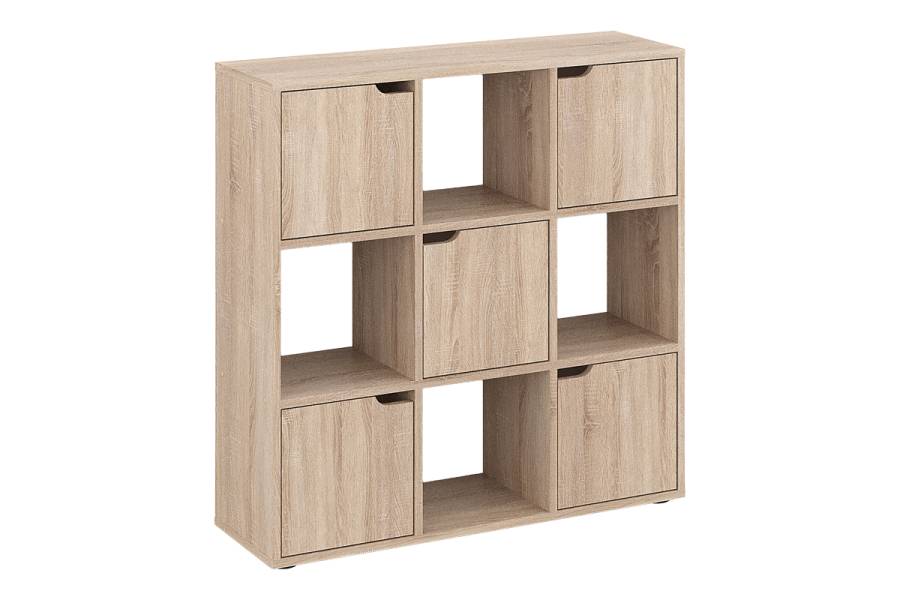 Βιβλιοθήκη Bookel pakoworld σε sonoma απόχρωση 88.5x27.5x89.3εκ