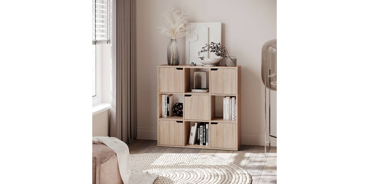 Βιβλιοθήκη Bookel pakoworld σε sonoma απόχρωση 88.5x27.5x89.3εκ