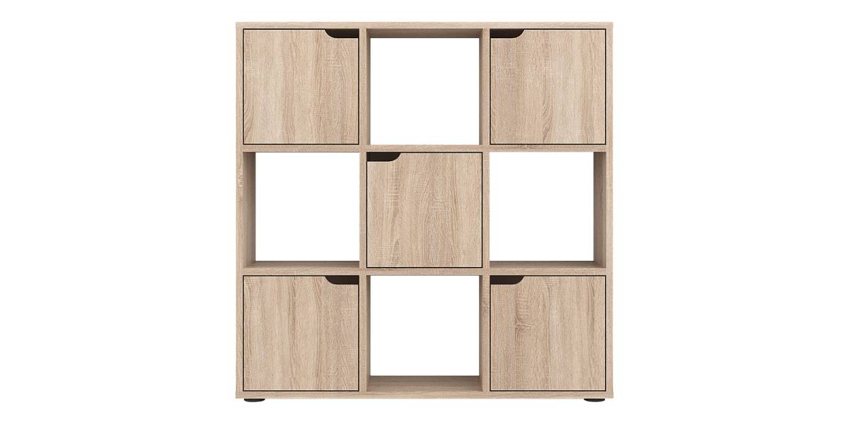 Βιβλιοθήκη Bookel pakoworld σε sonoma απόχρωση 88.5x27.5x89.3εκ