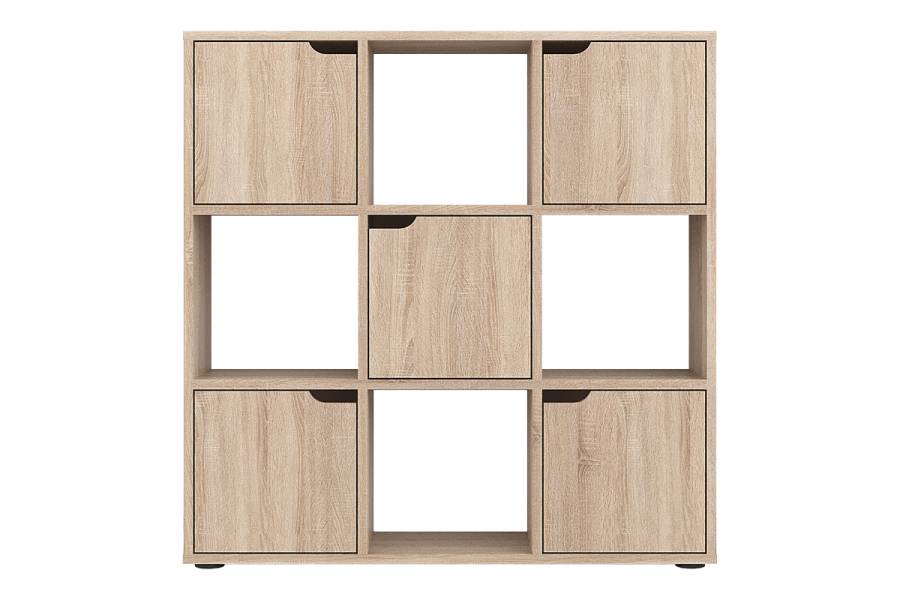 Βιβλιοθήκη Bookel pakoworld σε sonoma απόχρωση 88.5x27.5x89.3εκ