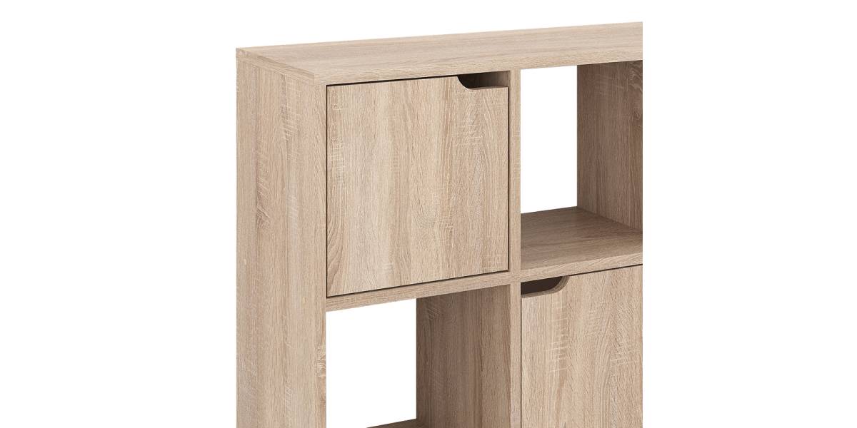 Βιβλιοθήκη Bookel pakoworld σε sonoma απόχρωση 88.5x27.5x89.3εκ