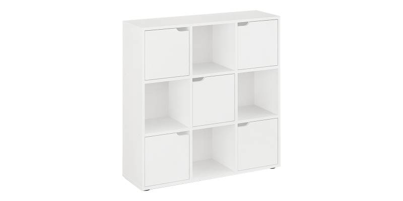 Βιβλιοθήκη Bookel pakoworld σε λευκή απόχρωση 88.5x27.5x89.3εκ