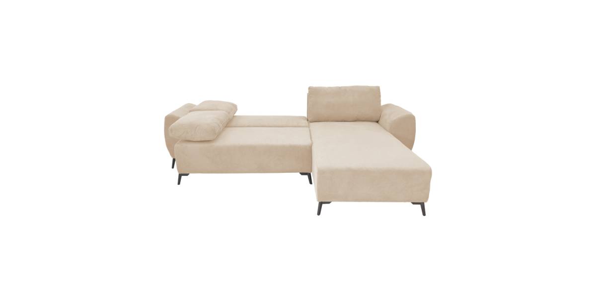 Kαναπές κρεβάτι τριθέσιος αναστρέψιμος Settee pakoworld ύφασμα με αποθηκευτικό χώρο σε μπεζ απόχρωση 286x204x93εκ
