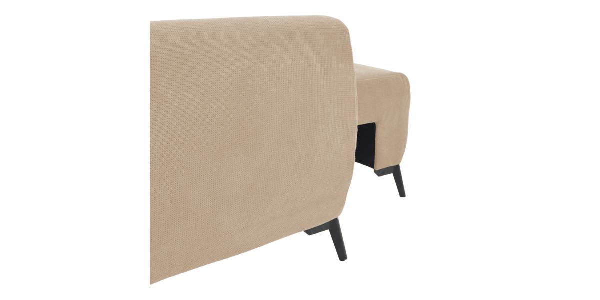 Kαναπές κρεβάτι τριθέσιος αναστρέψιμος Settee pakoworld ύφασμα με αποθηκευτικό χώρο σε μπεζ απόχρωση 286x204x93εκ