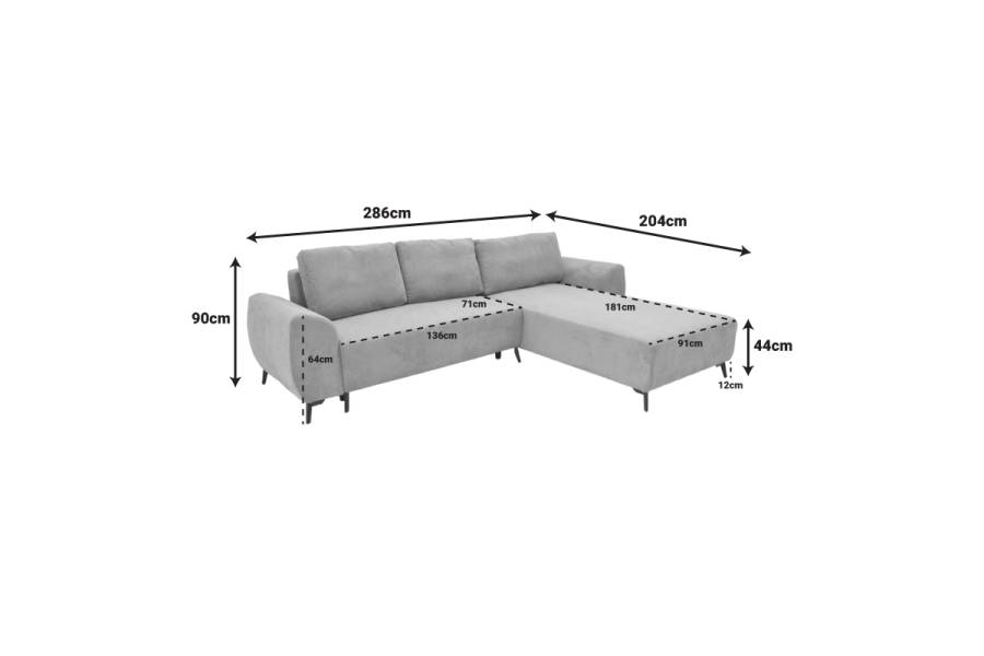 Kαναπές κρεβάτι τριθέσιος αναστρέψιμος Settee pakoworld ύφασμα με αποθηκευτικό χώρο σε μπεζ απόχρωση 286x204x93εκ