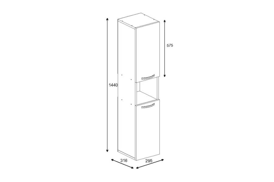 Ντουλάπα-στήλη Wanka pakoworld σε λευκή απόχρωση 30x32x144εκ