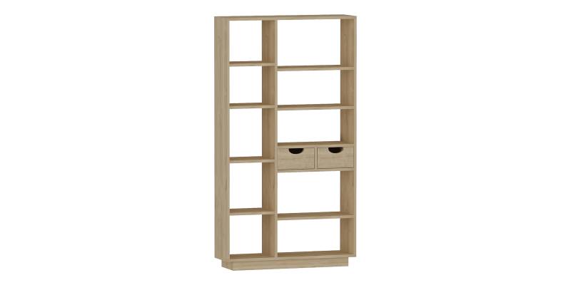 Βιβλιοθήκη με συρτάρια Dakin pakoworld σε oak απόχρωση 80x25x190εκ