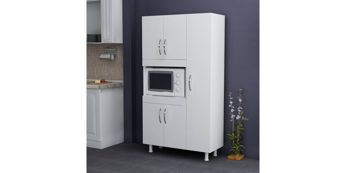 Ντουλάπα κουζίνας Defne pakoworld σε λευκή απόχρωση 89x37.5x160εκ