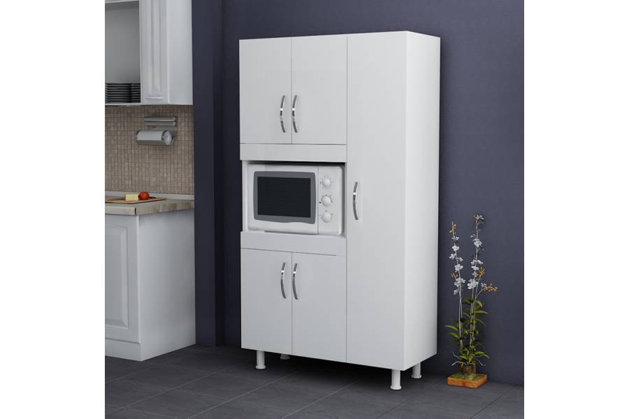 Ντουλάπα κουζίνας Defne pakoworld σε λευκή απόχρωση 89x37.5x160εκ