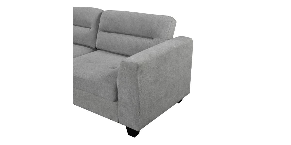 Γωνιακός καναπές δεξιά γωνία Camile pakoworld ύφασμα σε ανθρακί απόχρωση 270x174x95εκ