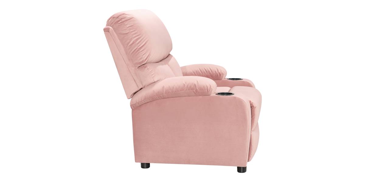 Πολυθρόνα relax με ποτηροθήκη Gartia pakoworld βελούδο σε απόχρωση σάπιο μήλο 79x94x102εκ