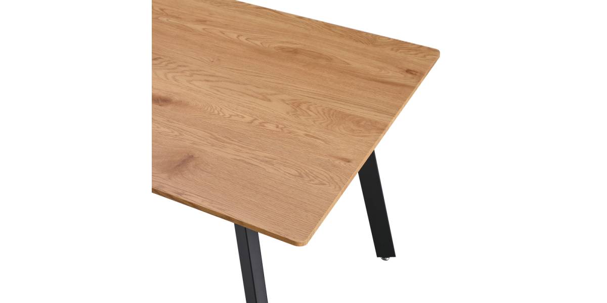 Τραπέζι Toafel pakoworld MDF σε φυσική απόχρωση με μαύρα μεταλλικά πόδια 140x80x75εκ