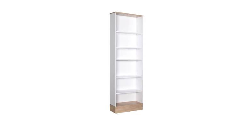 Βιβλιοθήκη Bator pakoworld σε λευκό- oak χρώμα 60x26x197εκ