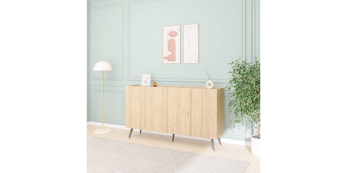 Μπουφές Kudro pakoworld σε oak απόχρωση 180x43x100εκ