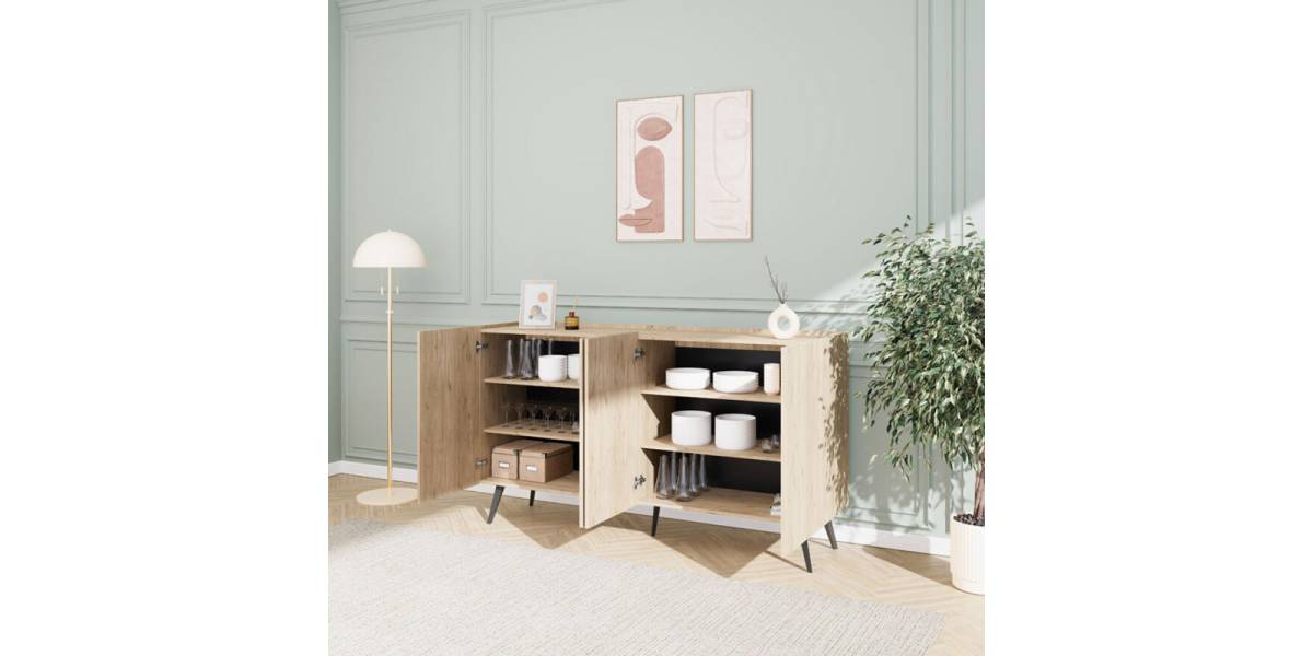 Μπουφές Kudro pakoworld σε oak απόχρωση 180x43x100εκ