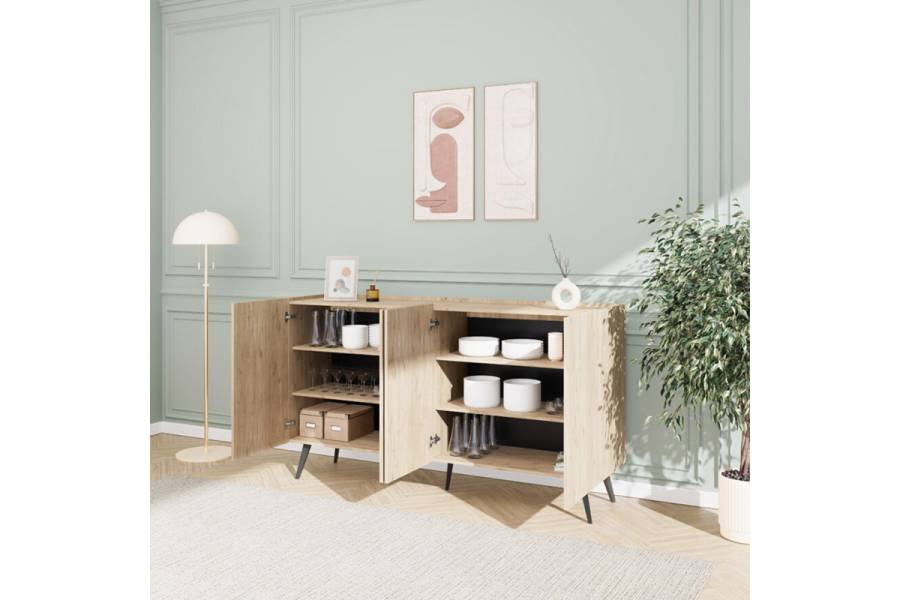 Μπουφές Kudro pakoworld σε oak απόχρωση 180x43x100εκ