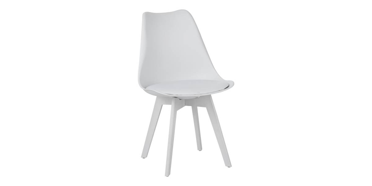 Καρέκλα Gaston I pakoworld PP-PU σε λευκή απόχρωση 48.5x53.5x81.5εκ