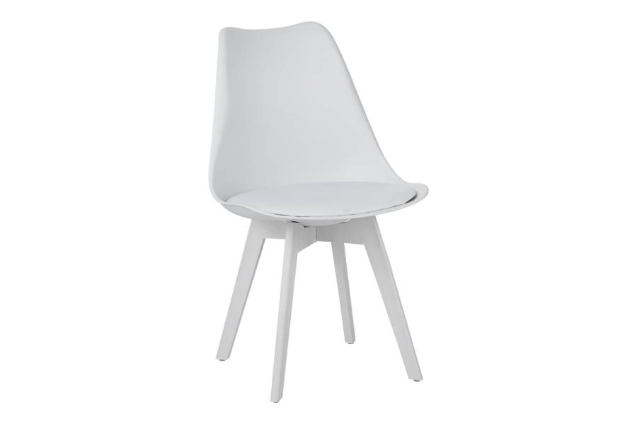 Καρέκλα Gaston I pakoworld PP-PU σε λευκή απόχρωση 48.5x53.5x81.5εκ