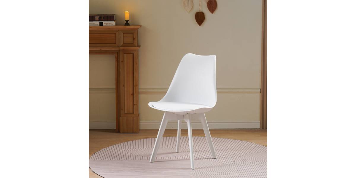 Καρέκλα Gaston I pakoworld PP-PU σε λευκή απόχρωση 48.5x53.5x81.5εκ