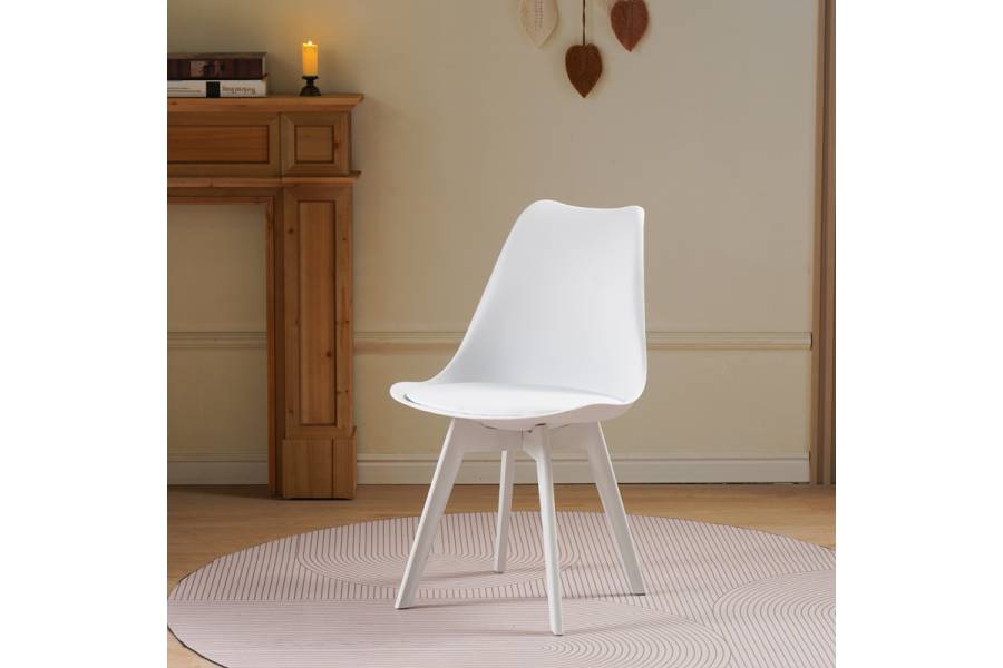 Καρέκλα Gaston I pakoworld PP-PU σε λευκή απόχρωση 48.5x53.5x81.5εκ