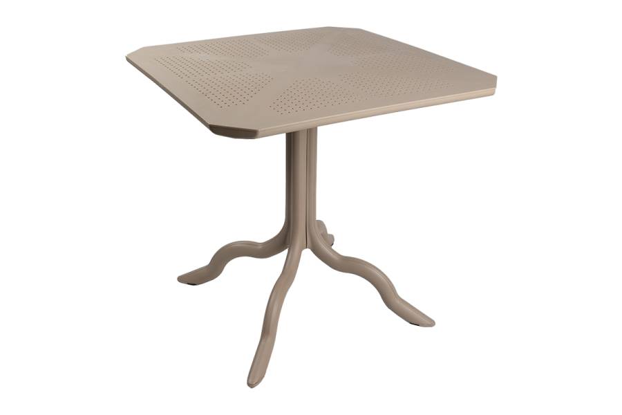 Τραπέζι Icon pakoworld PP σε απόχρωση cappucino 80x80x74.5εκ
