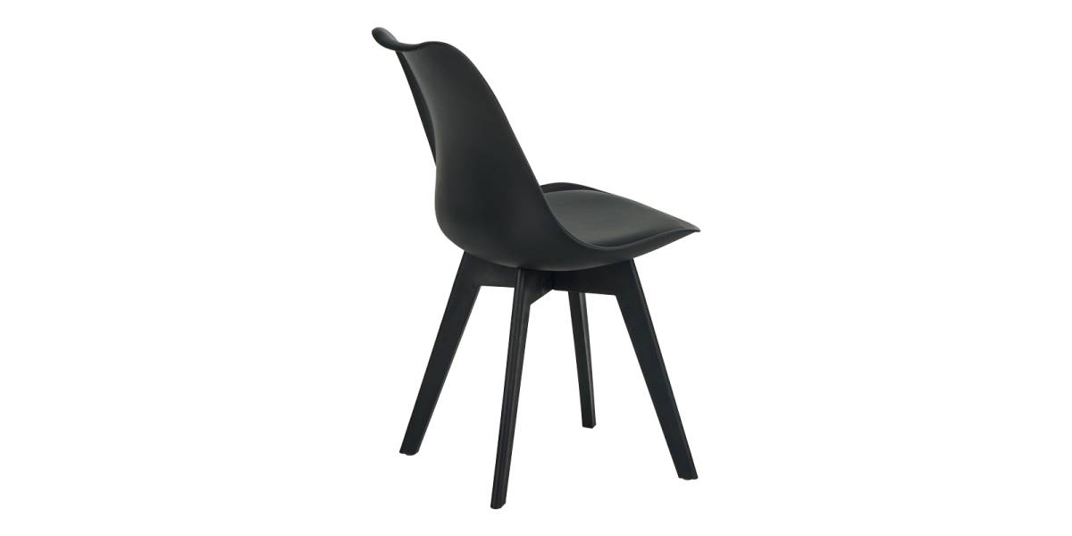 Καρέκλα Gaston I pakoworld PP-PU σε μαύρη απόχρωση 48.5x53.5x81.5εκ