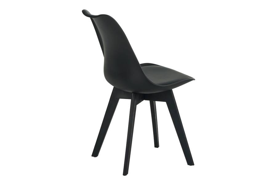 Καρέκλα Gaston I pakoworld PP-PU σε μαύρη απόχρωση 48.5x53.5x81.5εκ