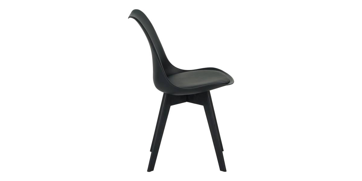 Καρέκλα Gaston I pakoworld PP-PU σε μαύρη απόχρωση 48.5x53.5x81.5εκ