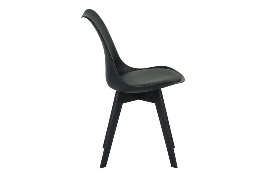 Καρέκλα Gaston I pakoworld PP-PU σε μαύρη απόχρωση 48.5x53.5x81.5εκ