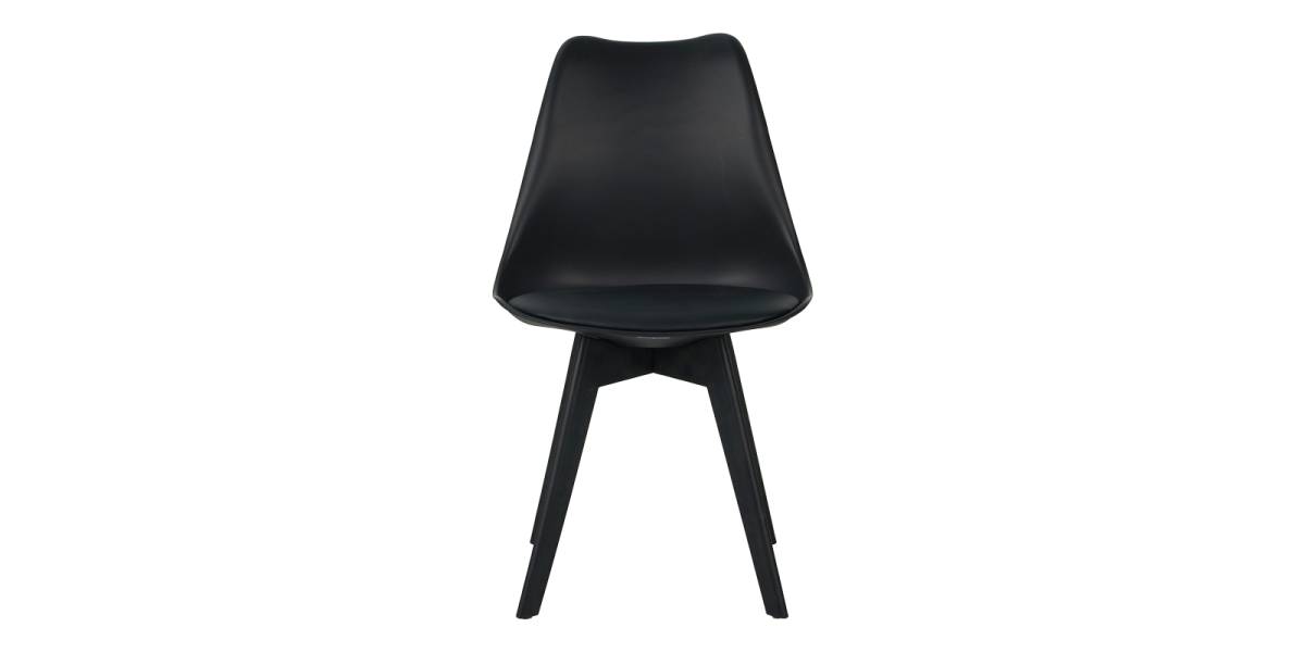 Καρέκλα Gaston I pakoworld PP-PU σε μαύρη απόχρωση 48.5x53.5x81.5εκ