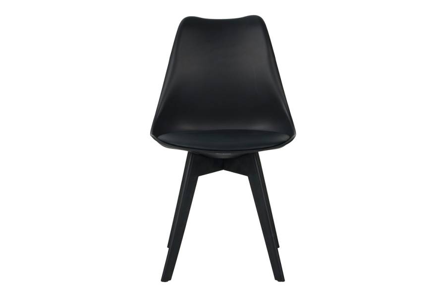 Καρέκλα Gaston I pakoworld PP-PU σε μαύρη απόχρωση 48.5x53.5x81.5εκ