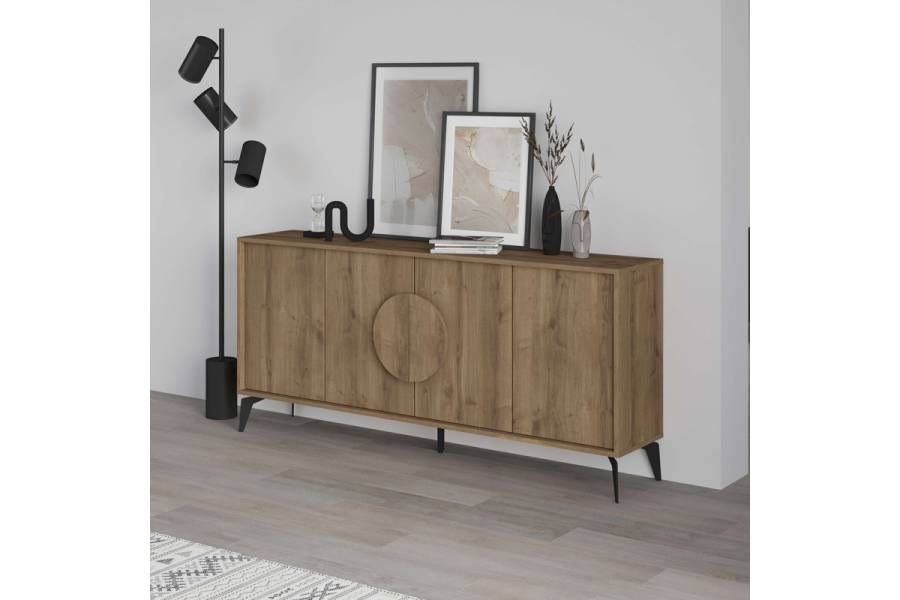 Μπουφές Gora pakoworld σε απόχρωση ανοιχτό καρυδί 180x35.6x82εκ