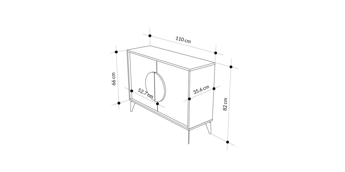 Μπουφές Gora pakoworld σε απόχρωση ανοιχτό καρυδί 110x35.6x82εκ