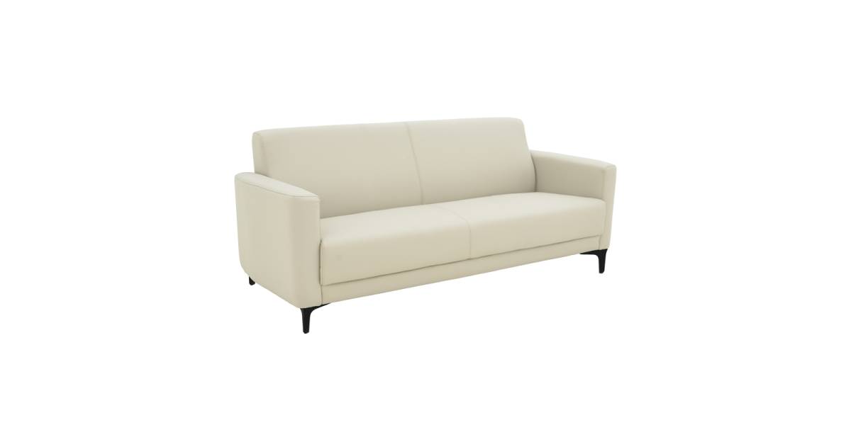 Καναπές τριθέσιος Sidica pakoworld PU σε μπεζ απόχρωση 185x82x81εκ