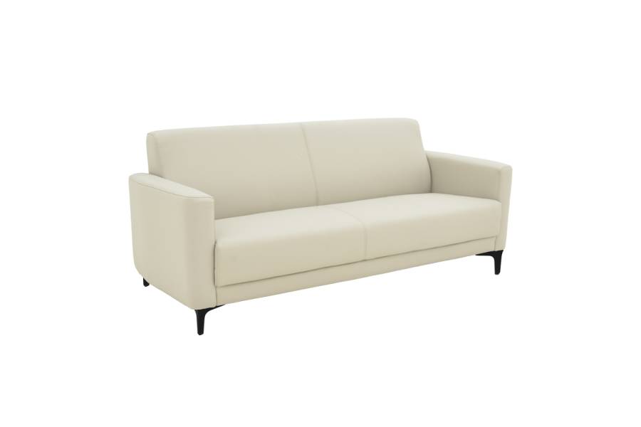Καναπές τριθέσιος Sidica pakoworld PU σε μπεζ απόχρωση 185x82x81εκ